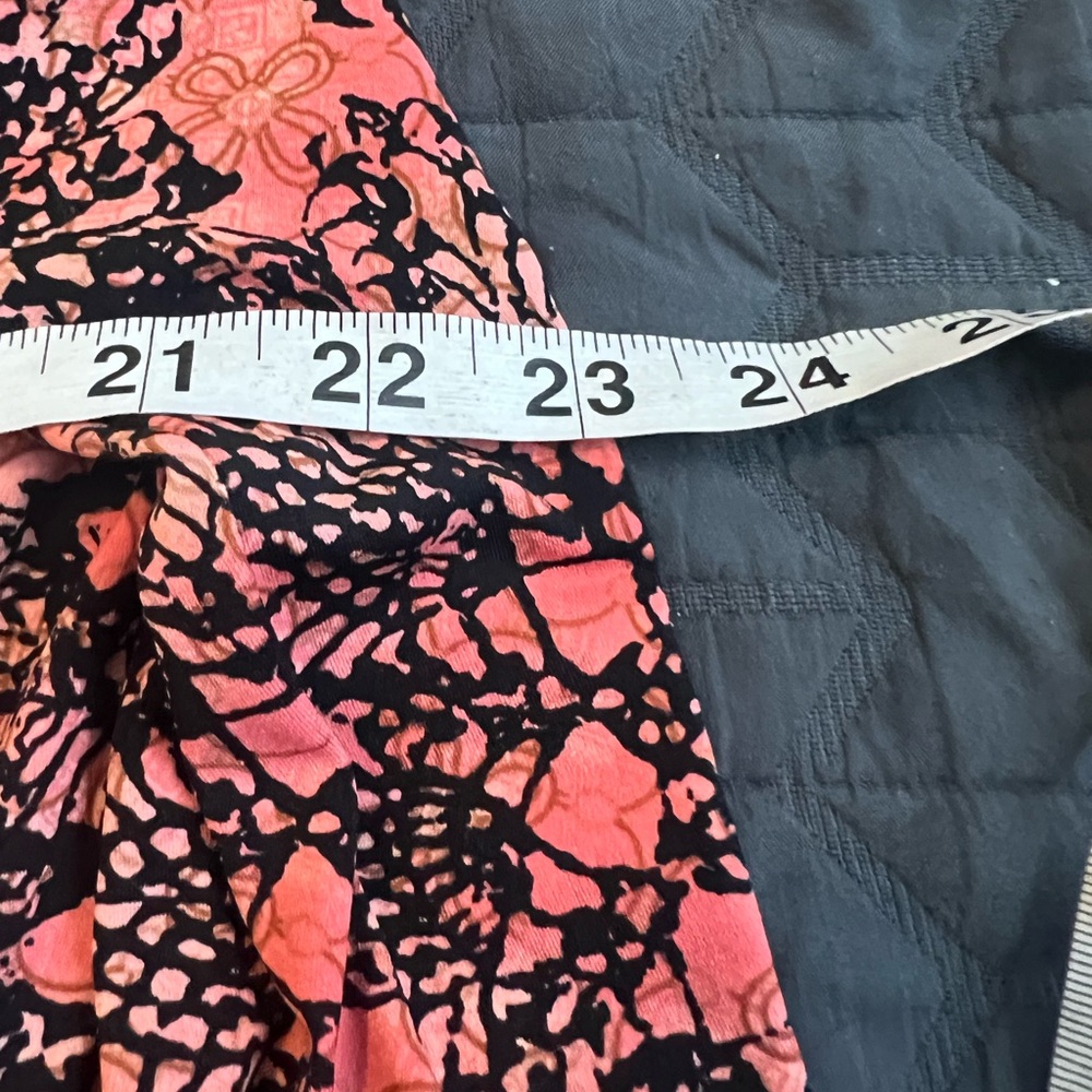 Connected Apparel Faux Wrap Midi Dress Size 16. Color - Orangish Black Pattern - Picture 5 of 7